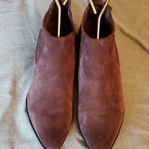 Purple ankle high boots